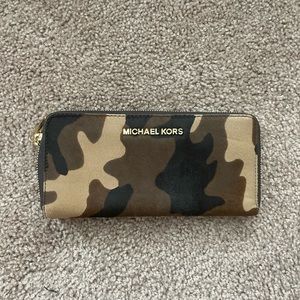 Michael Kors Calf Hair Continental Zip Wallet